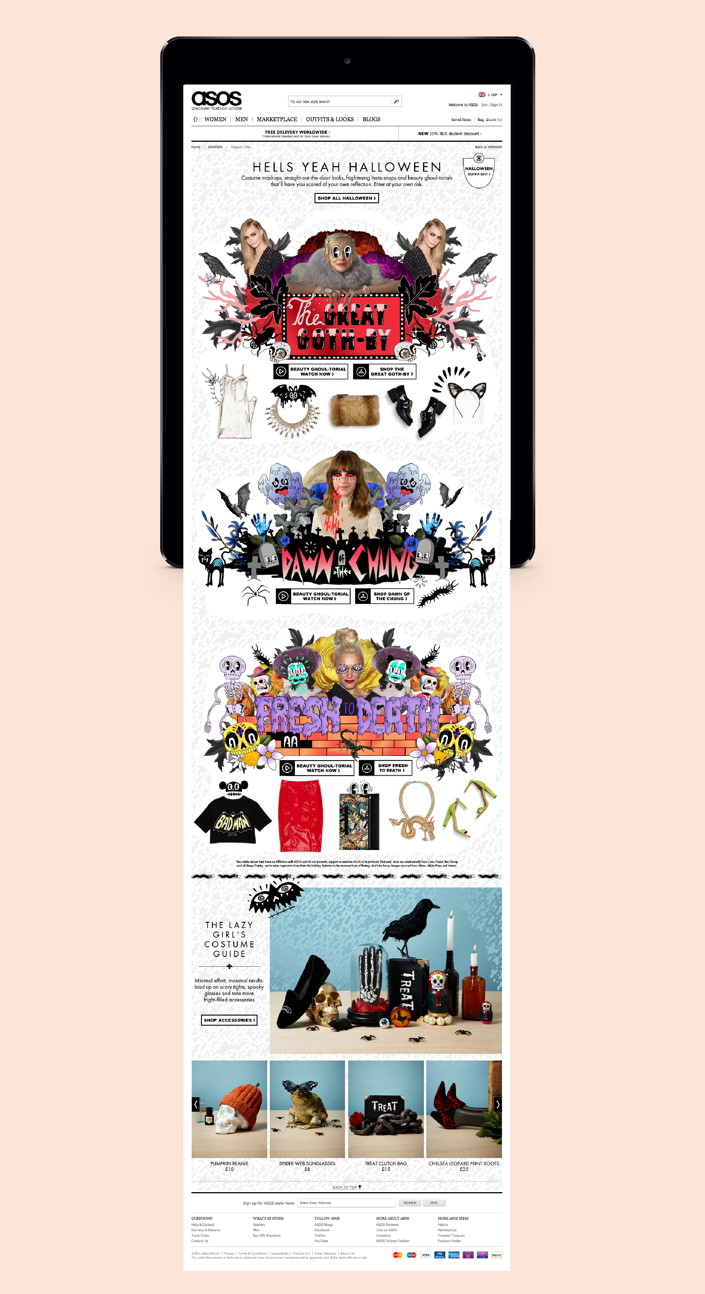 Interactive feature for Asos Halloween campaign
