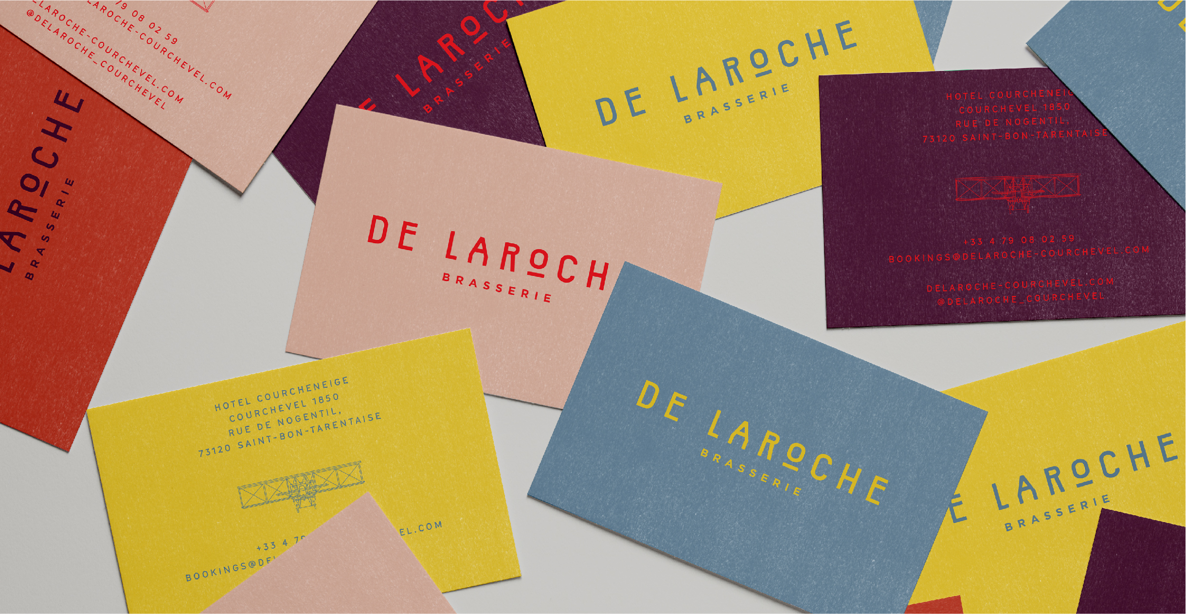 Branding business card designs for De Laroche brasserie