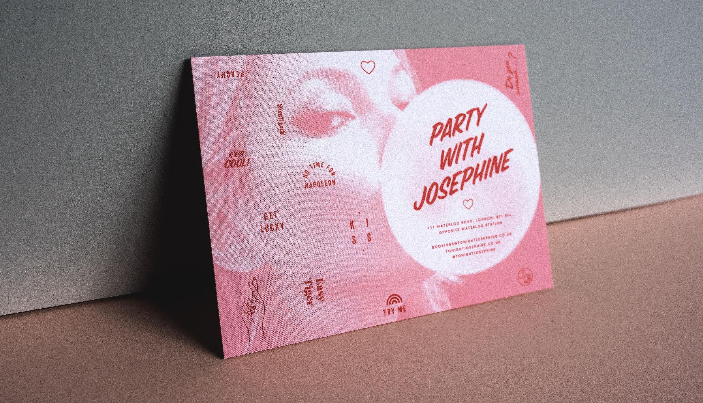 Branding for Tonight Josephine - invitation design