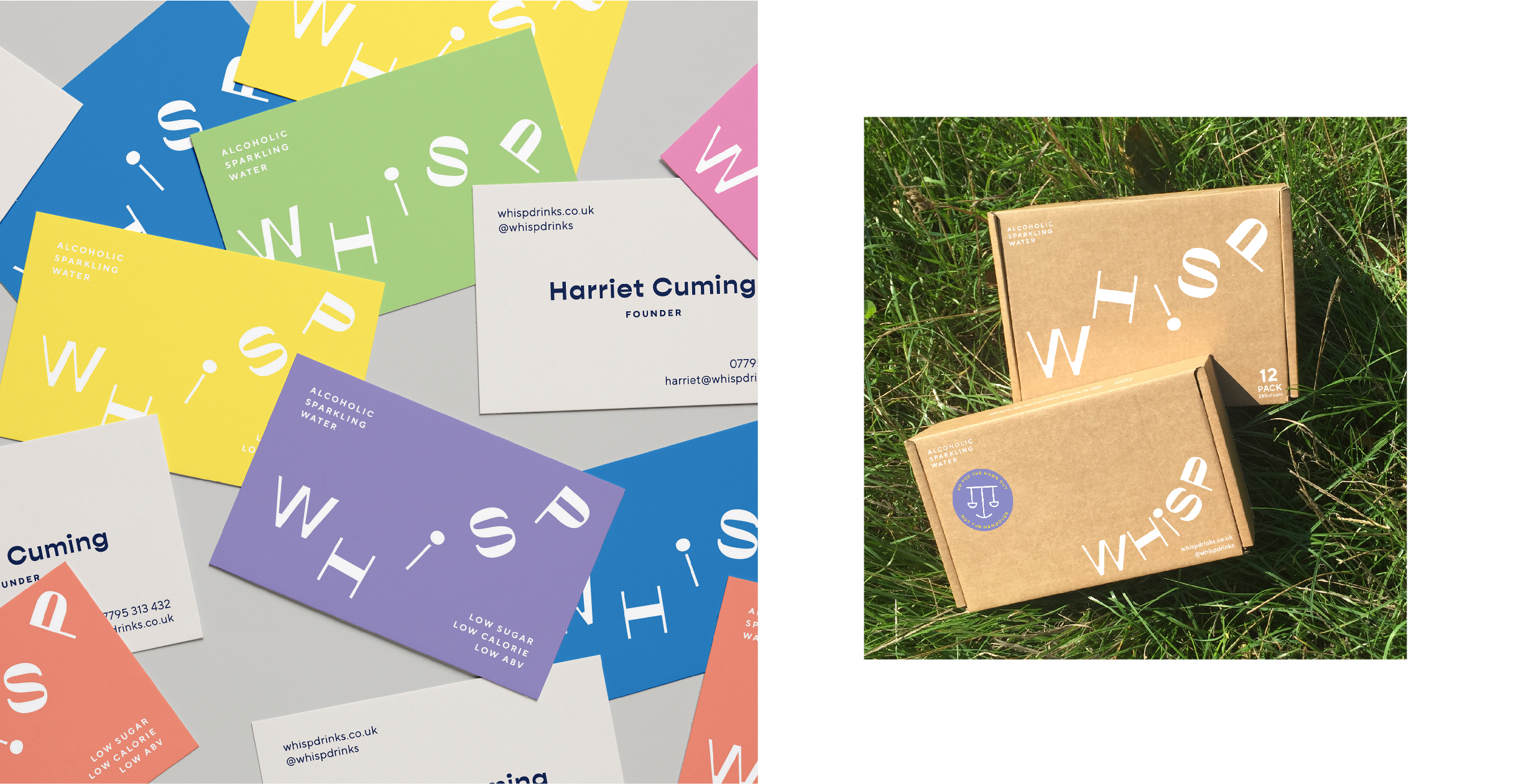 Whisp business cards and packaging